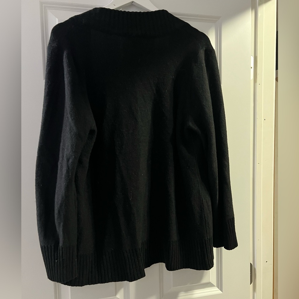 Lightly Worn! Women’s Fashion Nova Black Open-Front Cardigan Sweater - Picture 5 of 6